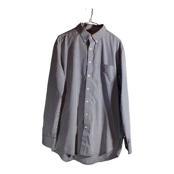 Chick Fil A Team Style Uniform Shirt Men’s L Blue Checks Gingham Long Sleeve‎ - Picture 1 of 4